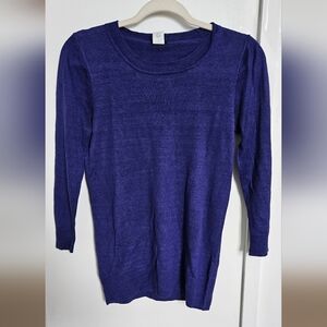 J. Crew Purple Linen Sweater Top Size S